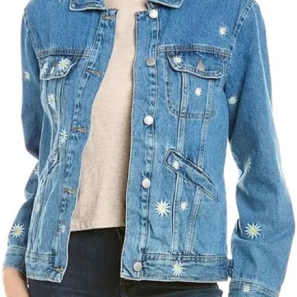 Floral denim jacket
